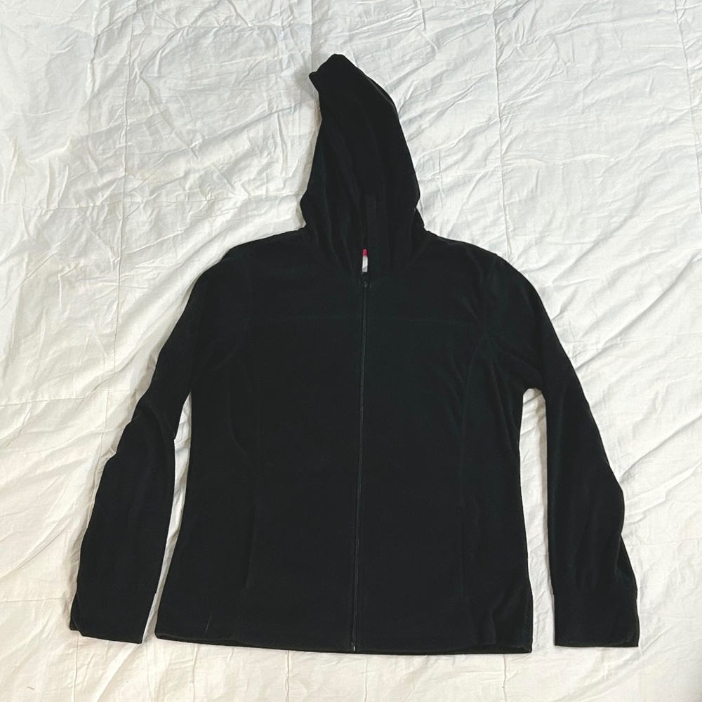 Danskin Now Black Fleece Hooded Jacket Size Large